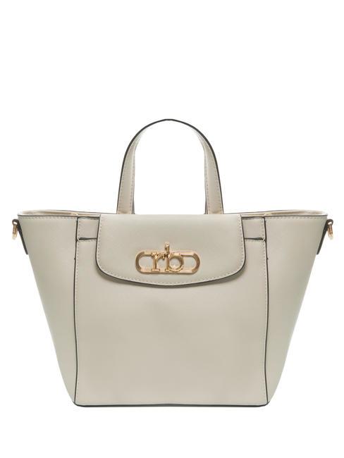ROCCOBAROCCO LUCE Tote bag with shoulder strap and metal logo off white - Women’s Bags