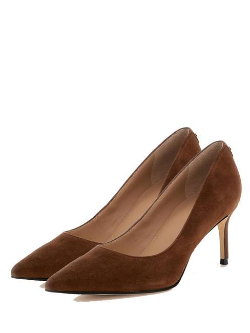 GUESS BRAVO Suede leather pumps brown - Women’s shoes