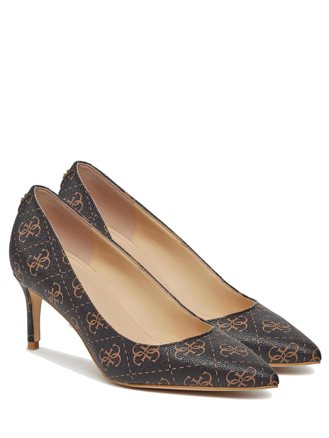 Guess Bravo3 All Over 4G Logo Pumps Brown Ocher Buy At Outlet