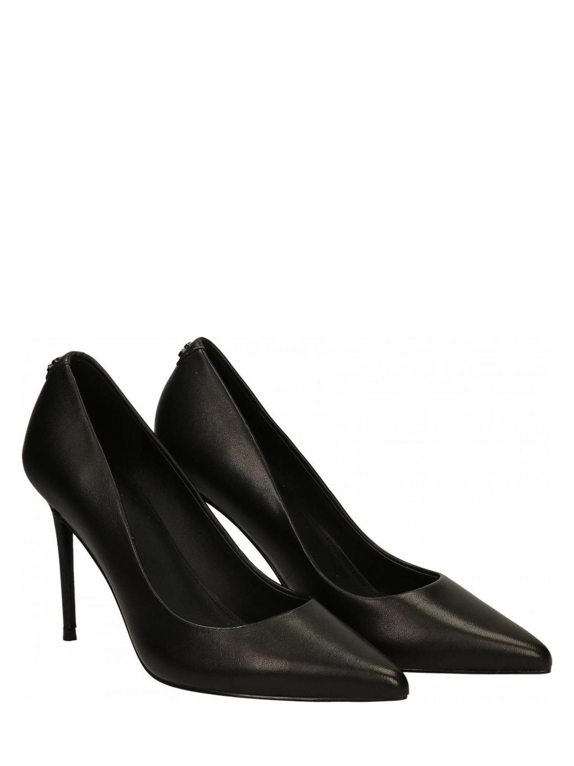Grey leather sales pumps womens shoes