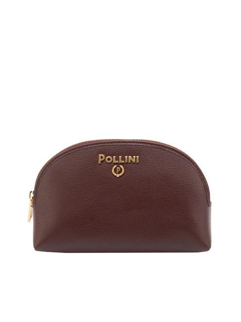POLLINI GRAINED Small round toiletry bag BORDEAUX / B - Sachets & Travels Cases