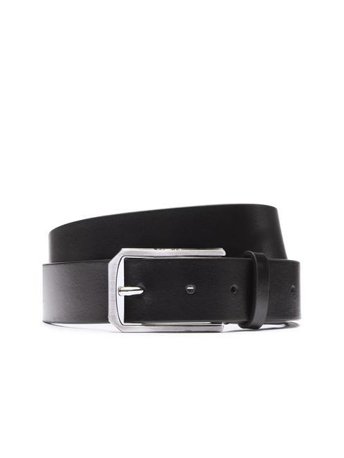 GUESS RECTANGULAR BUCKLE Shortenable leather belt BLACK - Belts