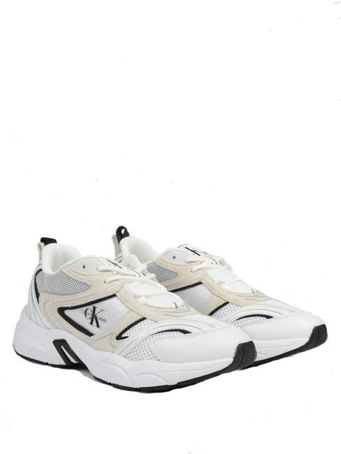 CALVIN KLEIN CK JEANS Retro Tennis Leather sneakers bright white/black - Men’s shoes