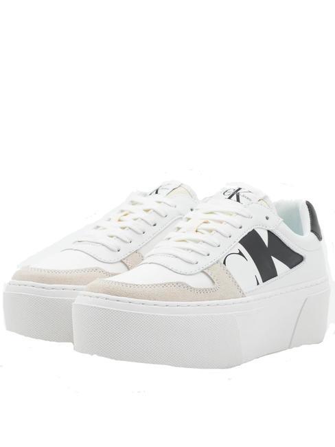 CALVIN KLEIN CK JEANS Cupsole Leather sneakers bright white/black/creamy white - Women’s shoes