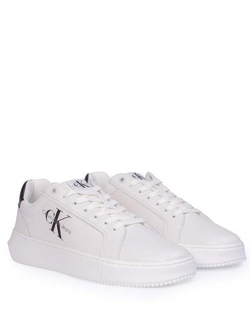 CALVIN KLEIN CK JEANS  Chunky Cupsole Leather sneakers bright white/black - Women’s shoes