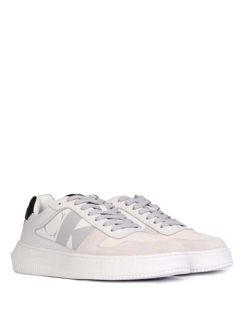 CALVIN KLEIN CK JEANS CHUNKY Leather sneakers bright white/creamy white/oyster m - Men’s shoes