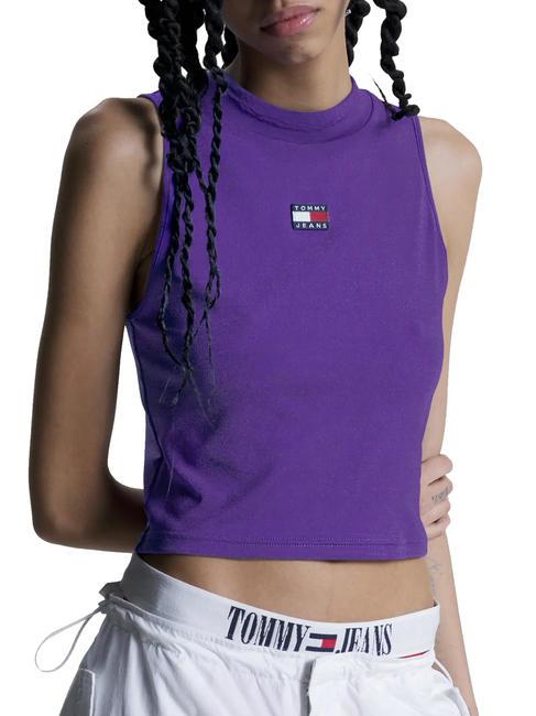 TOMMY HILFIGER TOMMY JEANS Crop badge Recycled polyester top college purple - T-shirt