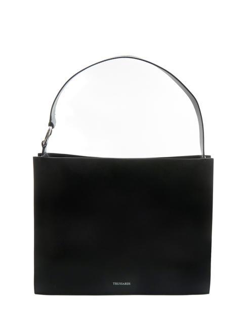 TRUSSARDI OBELIA Shoulder bag in recycled leather BLACK - Women’s Bags