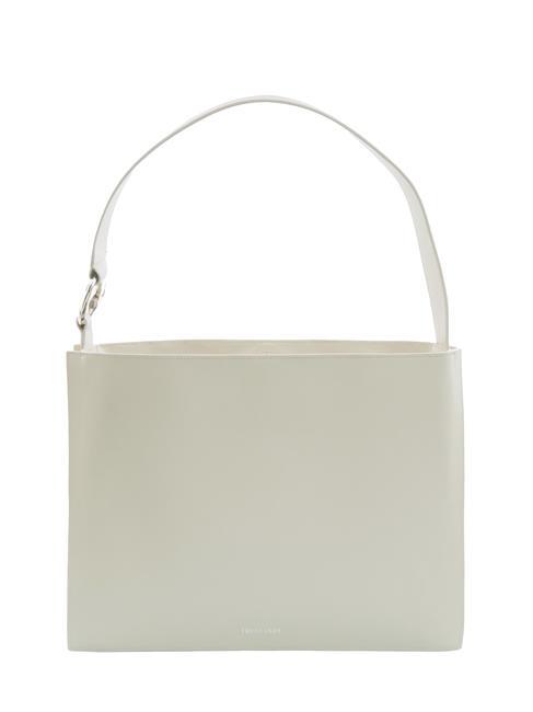TRUSSARDI OBELIA Shoulder bag in recycled leather off-white - Women’s Bags