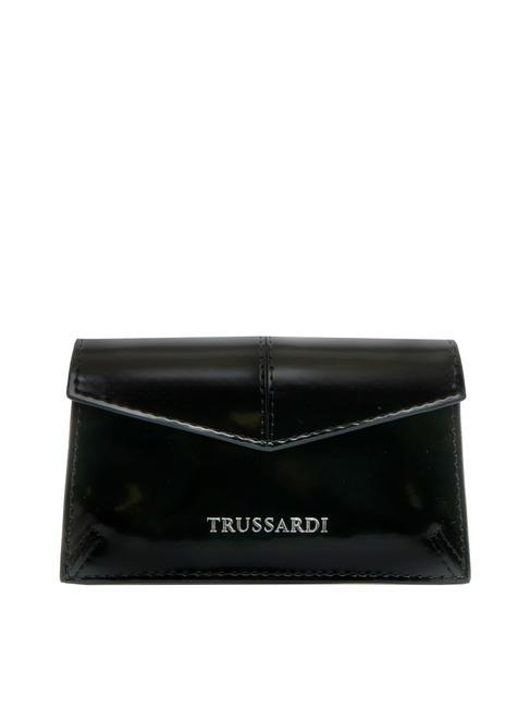 TRUSSARDI SALIS Shiny leather card holder BLACK - Women’s Wallets