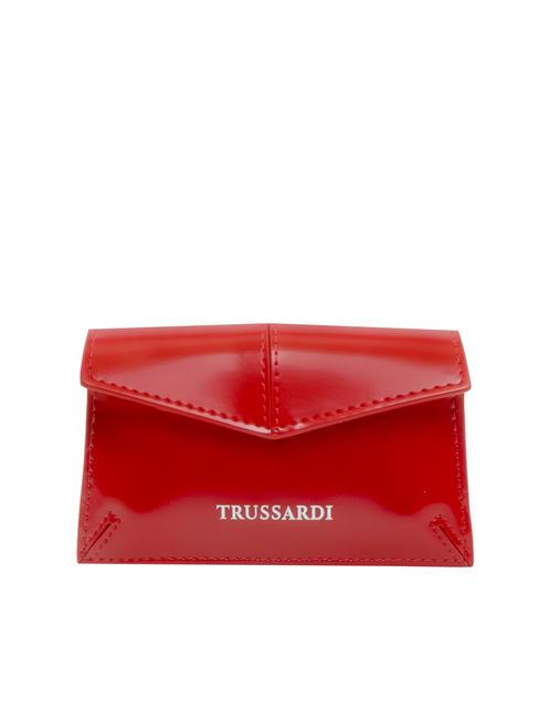 TRUSSARDI SALIS Shiny leather card holder cherry - Women’s Wallets