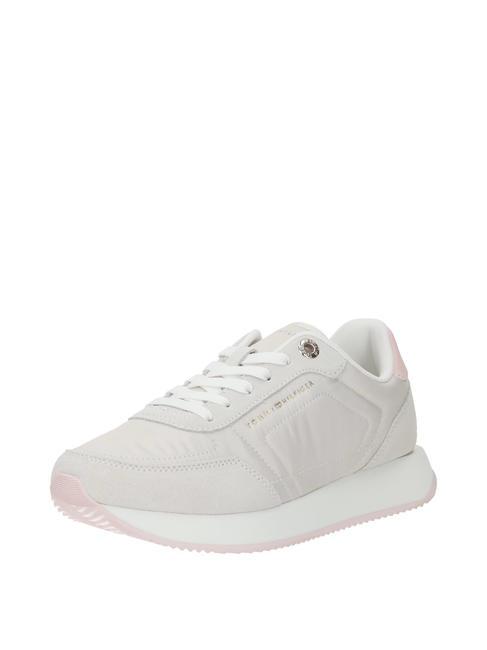 TOMMY HILFIGER ESSENTIAL RUNNER Leather sneakers misty coast - Women’s shoes