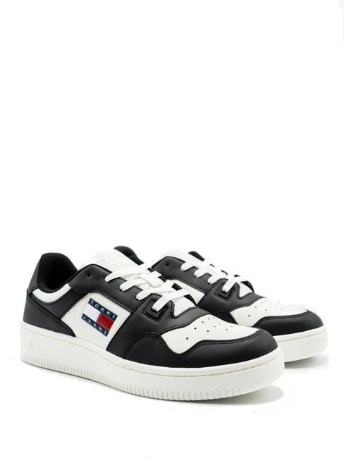 TOMMY HILFIGER TOMMY JEANS Retro Basket Essential Leather sneakers black / ecru - Women’s shoes