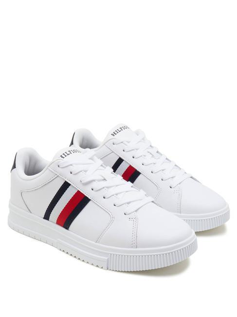 TOMMY HILFIGER SUPERCUP STRIPES Leather sneakers white - Men’s shoes