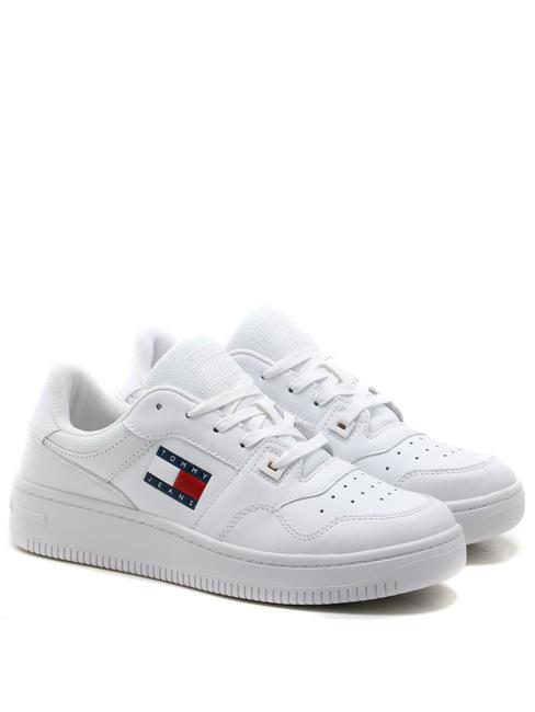 TOMMY HILFIGER TOMMY JEANS Retro Basket Essential Leather sneakers white - Women’s shoes