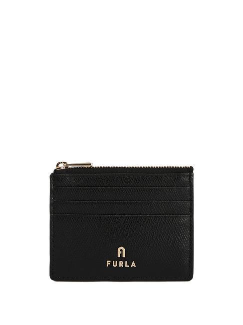 FURLA CAMELIA Leather card holder / coin purse Black - Women’s Wallets