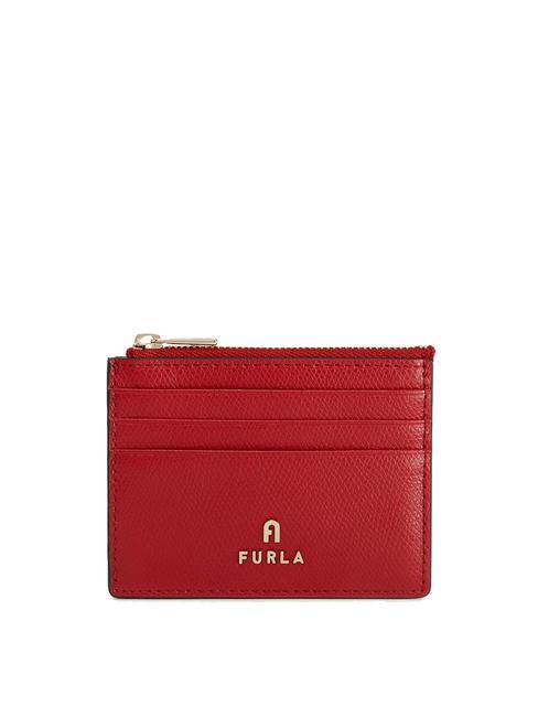 FURLA CAMELIA Leather card holder / coin purse Venetian red - Women’s Wallets