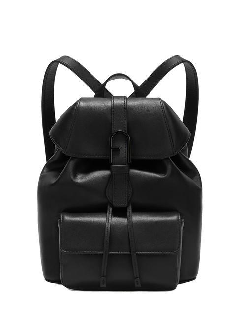 FURLA FLOW Small leather backpack Black - Women’s Bags