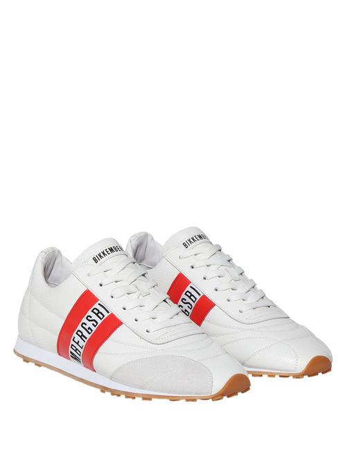 BIKKEMBERGS SOCCER Leather sneakers White Red - Men’s shoes