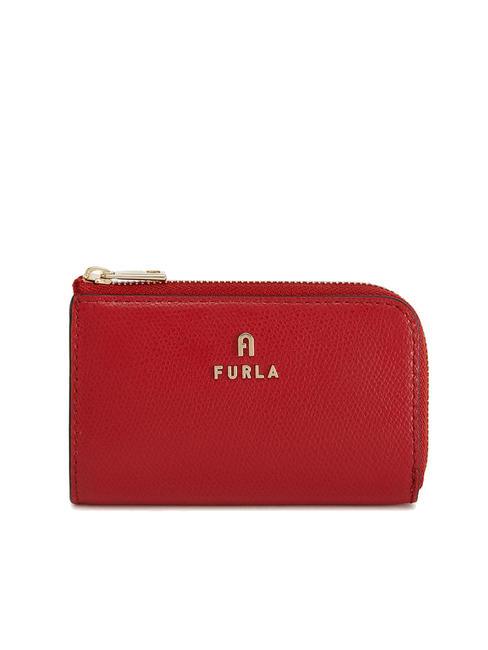 FURLA CAMELIA Ares leather key case Venetian red+ballerina i in - Key holders