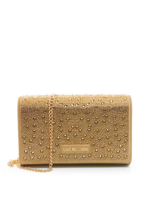 LOVE MOSCHINO HOTFIX Clutch with shoulder strap Champagne - Women’s Bags