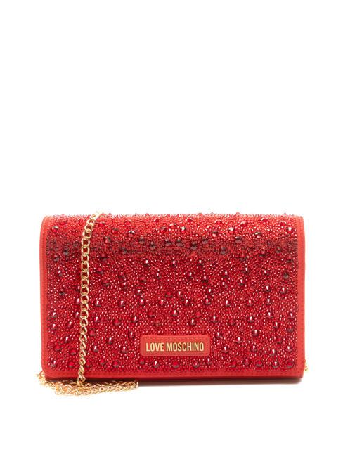 LOVE MOSCHINO HOTFIX Clutch with shoulder strap red - Women’s Bags