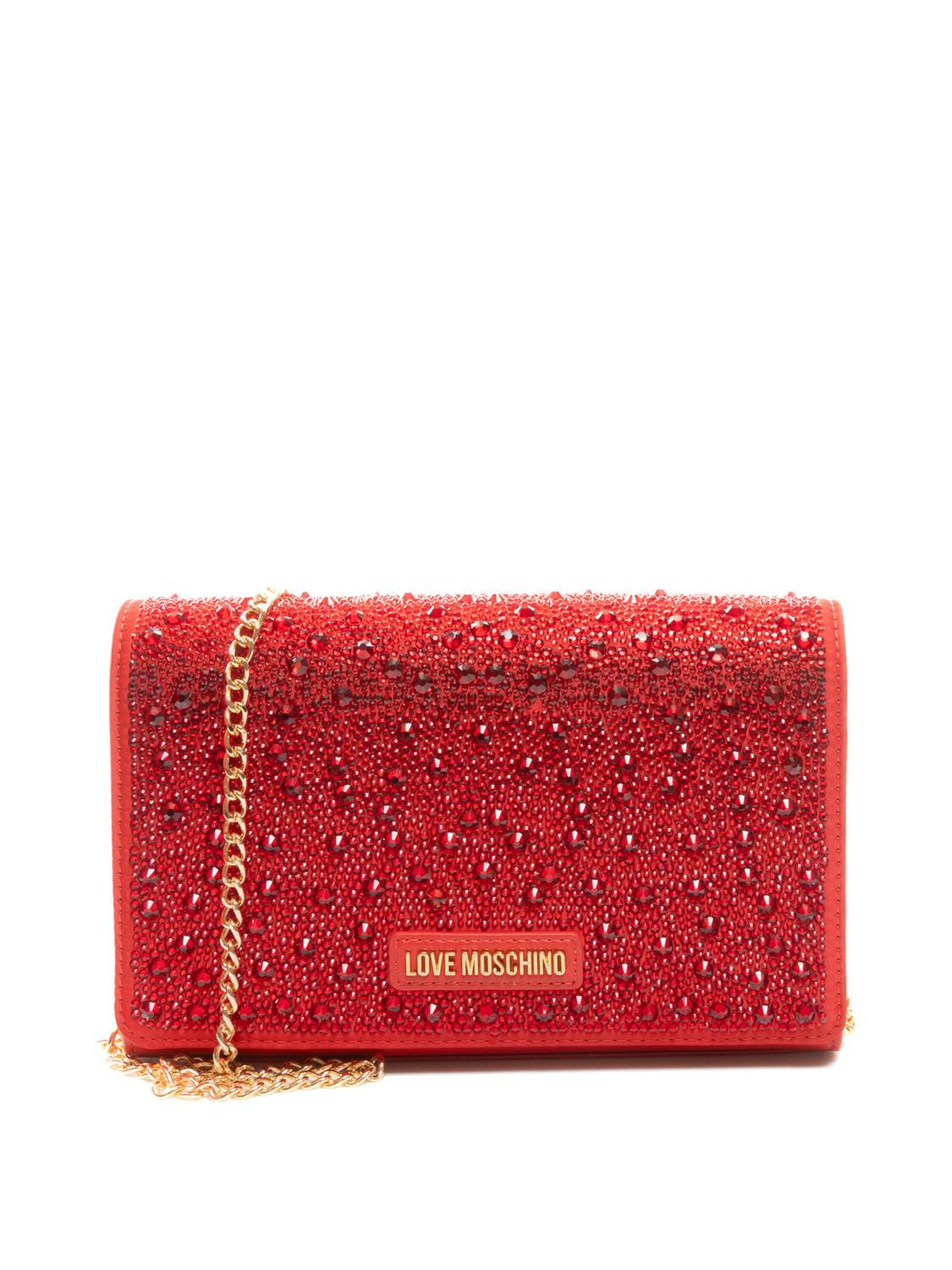 Moschino red clutch bag sales