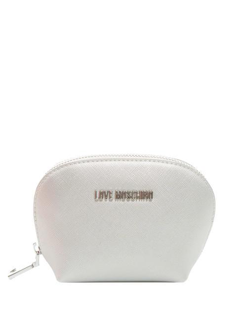 LOVE MOSCHINO LAMINATED Necessary rolled silver - Beauty Case