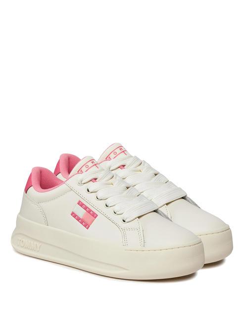 TOMMY HILFIGER TOMMY JEANS CITY  Leather sneakers ivory / doll pink - Women’s shoes