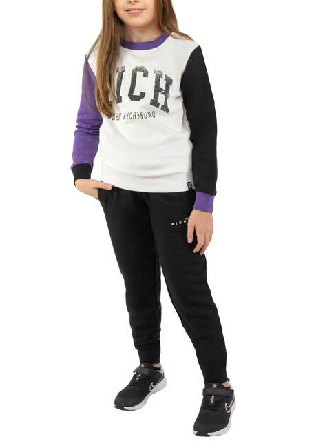 JOHN RICHMOND DASBER Cotton sweatshirt and trousers tracksuit cloud/blk - Children's tracksuits