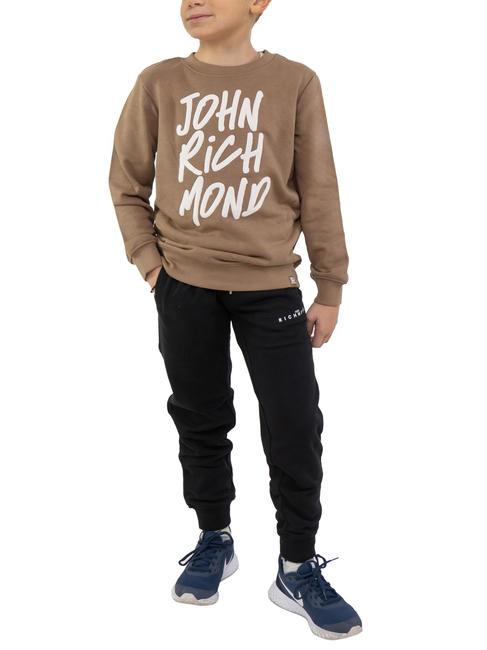 JOHN RICHMOND WONIK Cotton sweatshirt and trousers tracksuit brown l/bk - Children's tracksuits