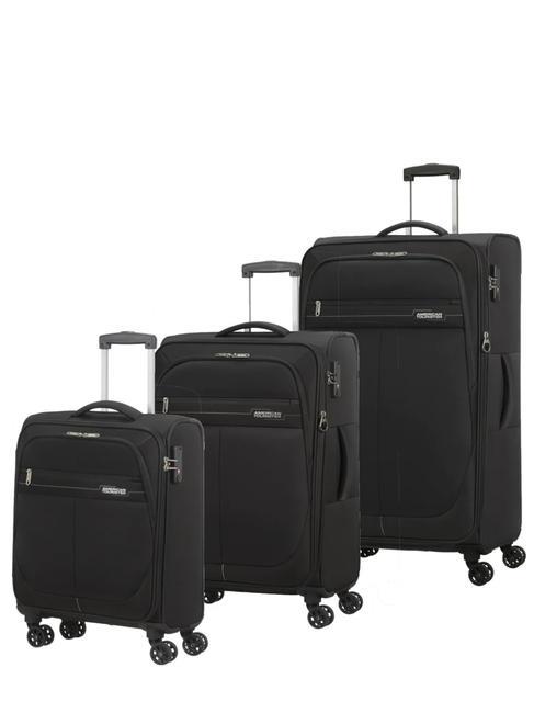 AMERICAN TOURISTER DEEP DIVE Set of 3 trolleys: cabin, medium and large expandable black / gray - Trolley Set