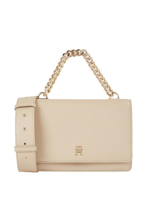 TOMMY HILFIGER TH REFINED MED Medium bag with chain handle white clay - Women’s Bags