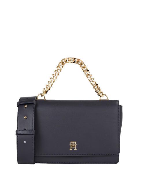 TOMMY HILFIGER TH REFINED MED Medium bag with chain handle space blue - Women’s Bags