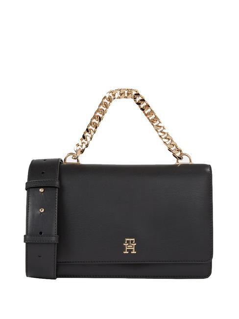 TOMMY HILFIGER TH REFINED MED Medium bag with chain handle black - Women’s Bags