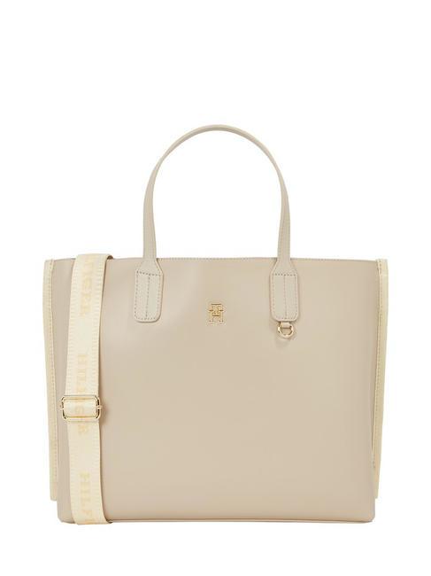 TOMMY HILFIGER ICONIC TOMMY Hand bag with shoulder strap white clay - Women’s Bags