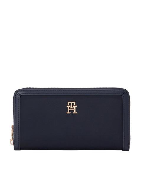 TOMMY HILFIGER TH ESSENTIAL S Large zip around wallet space blue - Women’s Wallets