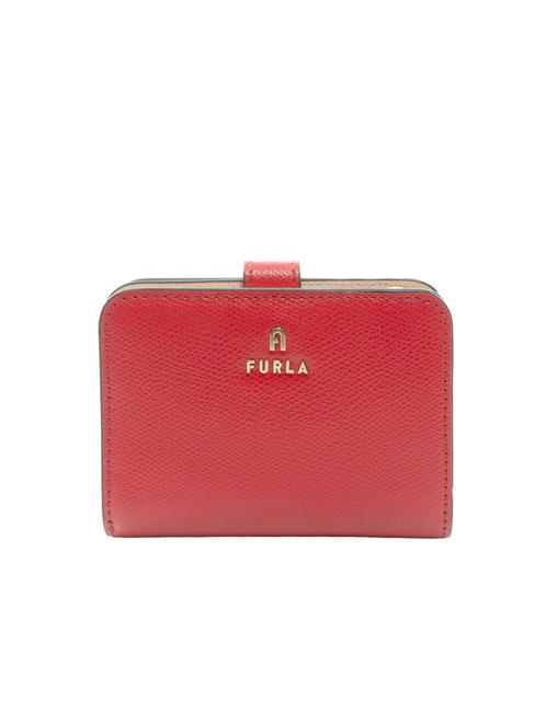 FURLA CAMELIA COMPACT Small leather wallet Venetian red+ballerina i in - Women’s Wallets