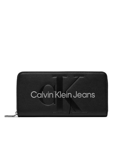 CALVIN KLEIN LETTERING LOGO   black/metallic logo - Women’s Wallets