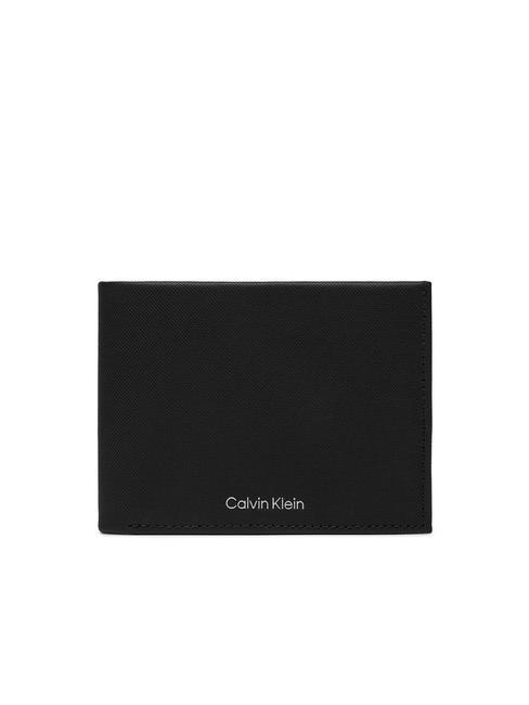 CALVIN KLEIN CK MUST Leather flap wallet and coin purse ck black pique - Men’s Wallets
