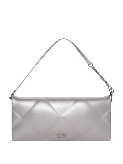 CALVIN KLEIN QUILT WRISTLET Chain handle clutch bag silver - Women’s Bags