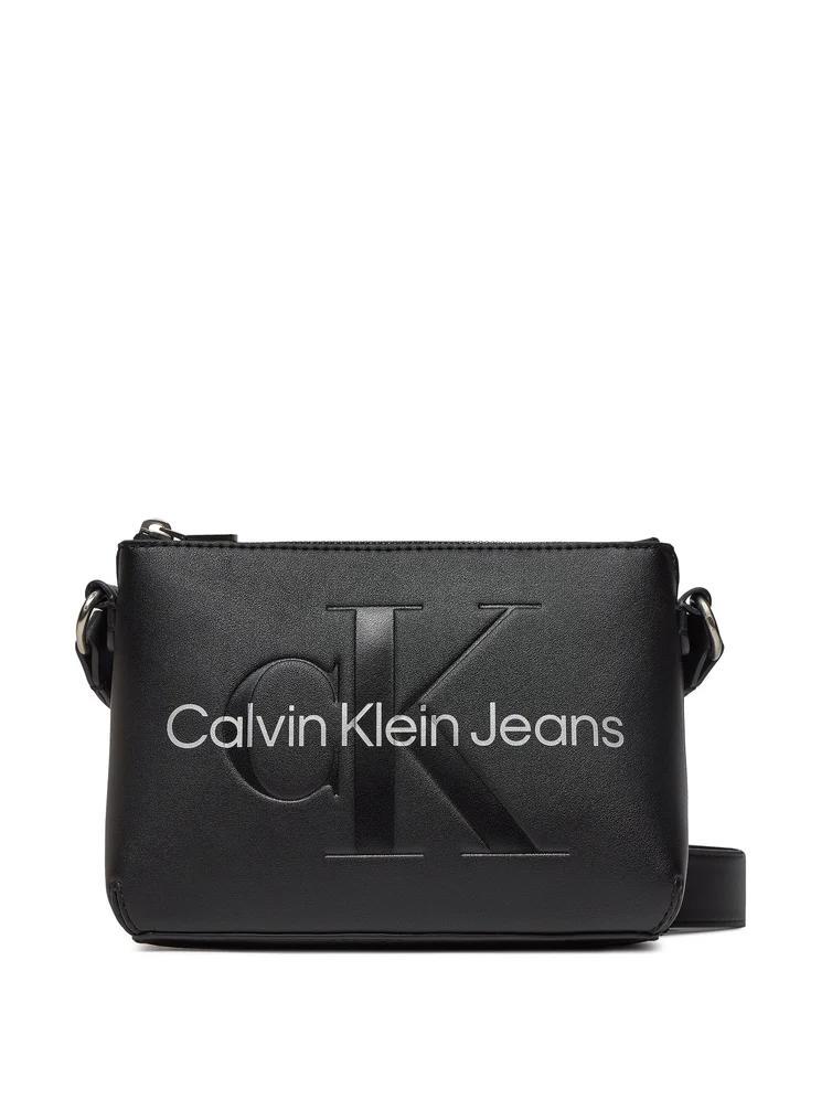 Calvin Klein Logo Sculpted Cross Body Camera Bag in Black