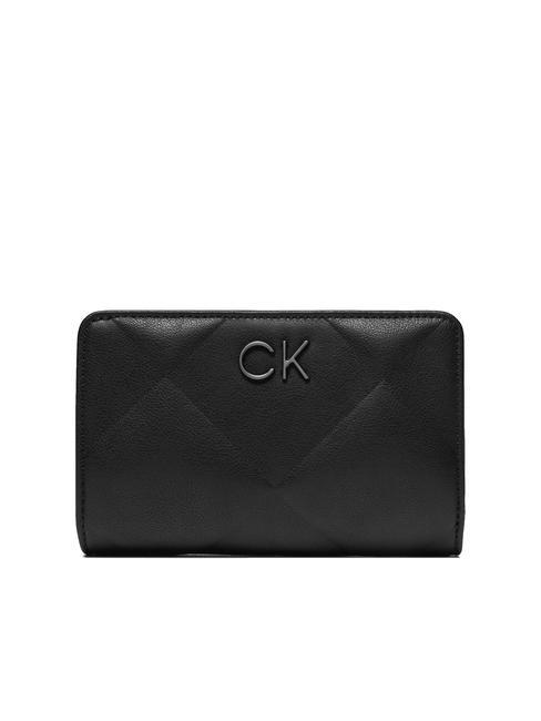 CALVIN KLEIN RE-LOCK QUILT Medium quilted wallet ck black - Women’s Wallets