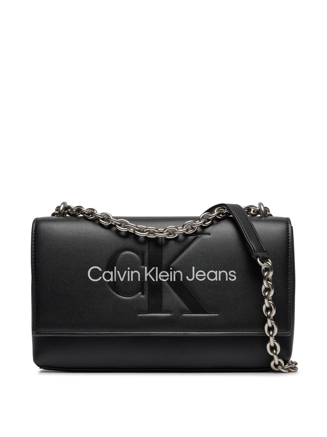 Calvin Klein Sculpted Mono Shoulder Bag Black/Metallic Logo - Buy