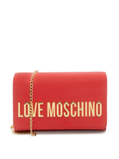 LOVE MOSCHINO SMART DAILY Clutch bag with chain shoulder strap RED - Women’s Bags