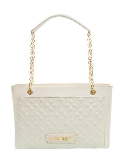 LOVE MOSCHINO QUILTED Shoulder shopping bag ivory - Women’s Bags