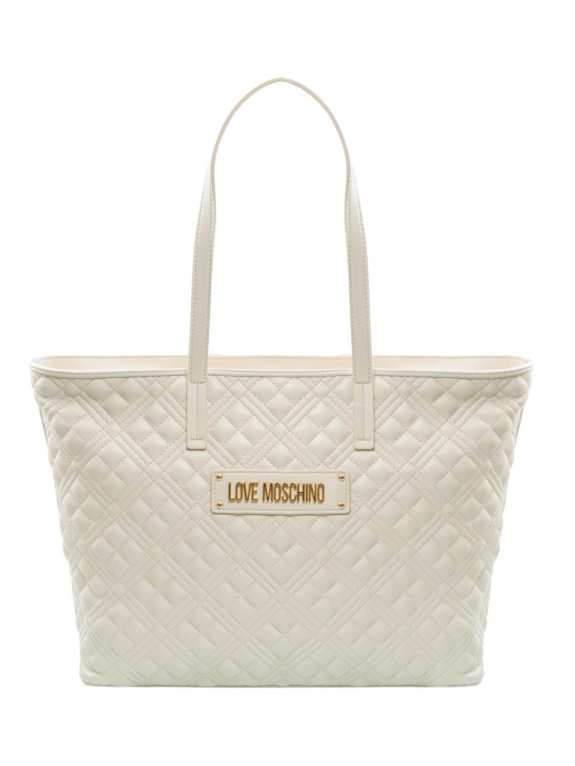 Love Moschino Quilted Shopping Bag Ivory Buy At Outlet Prices