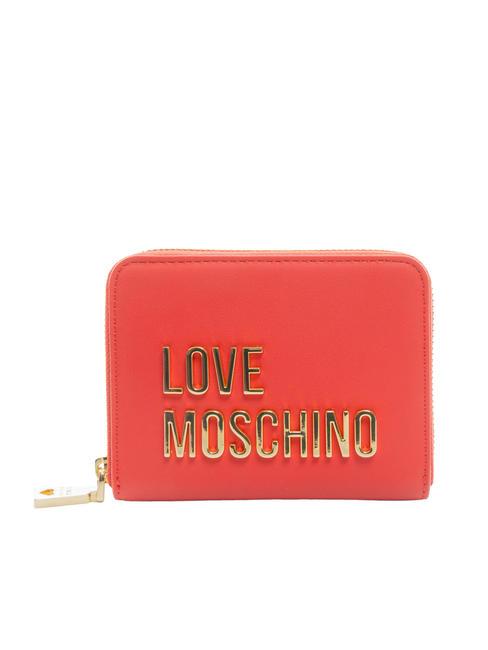LOVE MOSCHINO BOLD LOVE Medium zip around wallet RED - Women’s Wallets