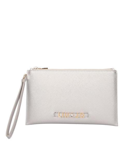 LIUJO SAFFIANO Medium clutch bag with cuff silver - Women’s Bags