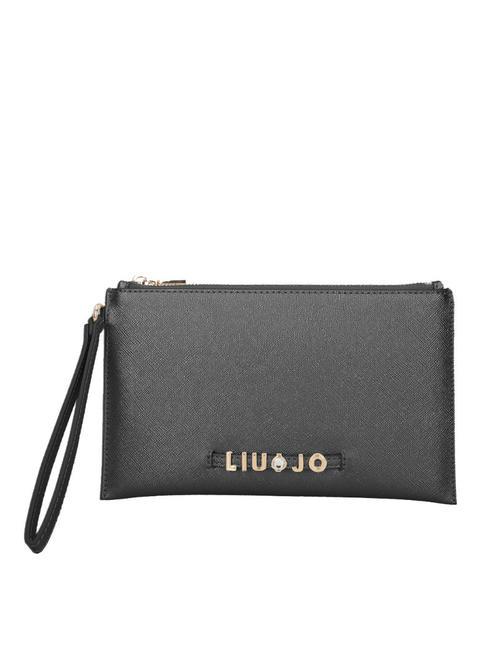 LIUJO SAFFIANO Medium clutch bag with cuff BLACK - Women’s Bags